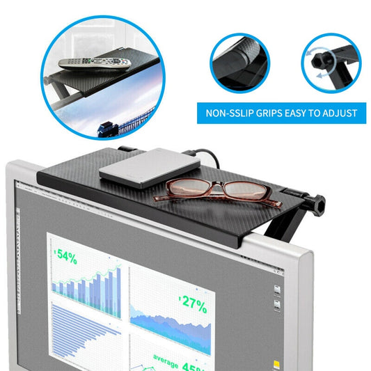 Adjustable Screen Top Shelf Display Shelf Computer Monitor Riser Desktop Stand TV Rack Storage Desk