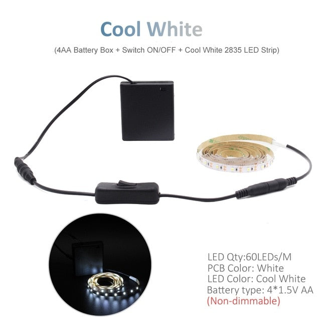 Battery LED Strip Light RGB 5V SMD 5050 2538 Waterproof Tira LED IR RF Remote Control Battery Operated Powered LED Tape Stripe