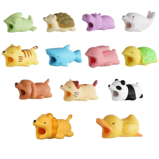 Cable Protector for iPhone Cable Charger USB Cable Winder Holder Accessory Organizer Cute Animal Doll Model Funny