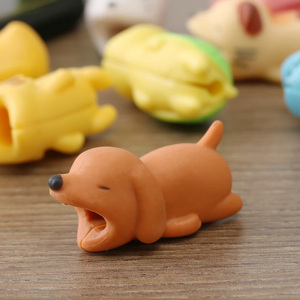 Cable Protector for iPhone Cable Charger USB Cable Winder Holder Accessory Organizer Cute Animal Doll Model Funny