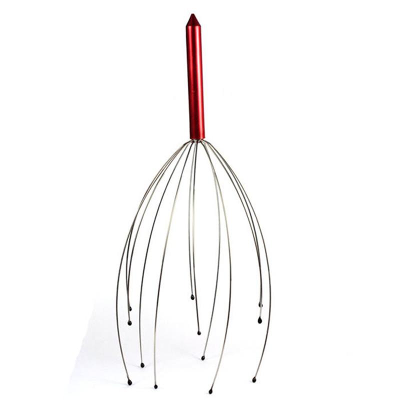 1pc Head Massage Hair Held Scalp Neck Octopus Equipment Stress Release Relax Red Relaxation