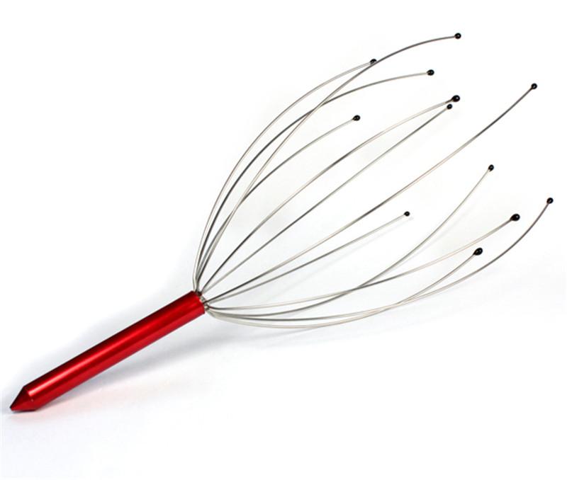 1pc Head Massage Hair Held Scalp Neck Octopus Equipment Stress Release Relax Red Relaxation