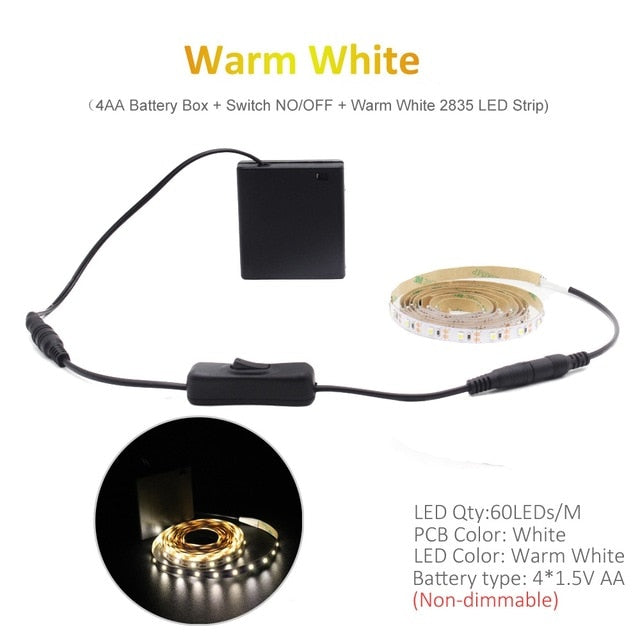 Battery LED Strip Light RGB 5V SMD 5050 2538 Waterproof Tira LED IR RF Remote Control Battery Operated Powered LED Tape Stripe